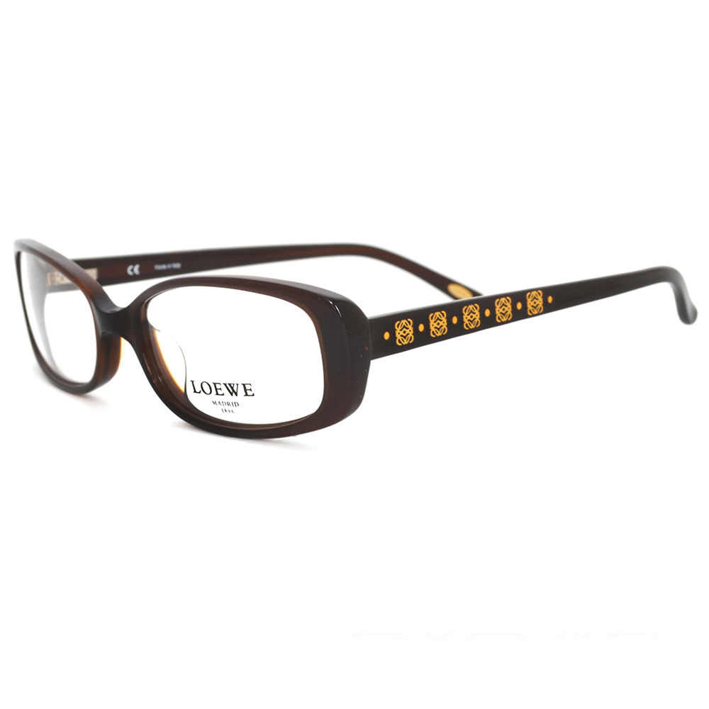 LOEWE 西班牙皇室品牌羅威經典LOGO平光眼鏡(黑)VLW749-0958