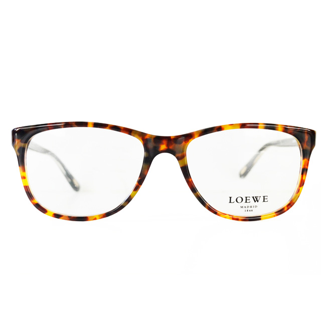 LOEWE 西班牙皇室品牌羅威金邊平光眼鏡(琥珀)VLW854-0728