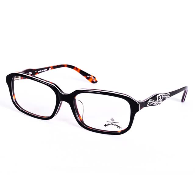 Vivienne Westwood 英國Anglomania英倫龐克徽章光學眼鏡((黑+琥珀) AN24203