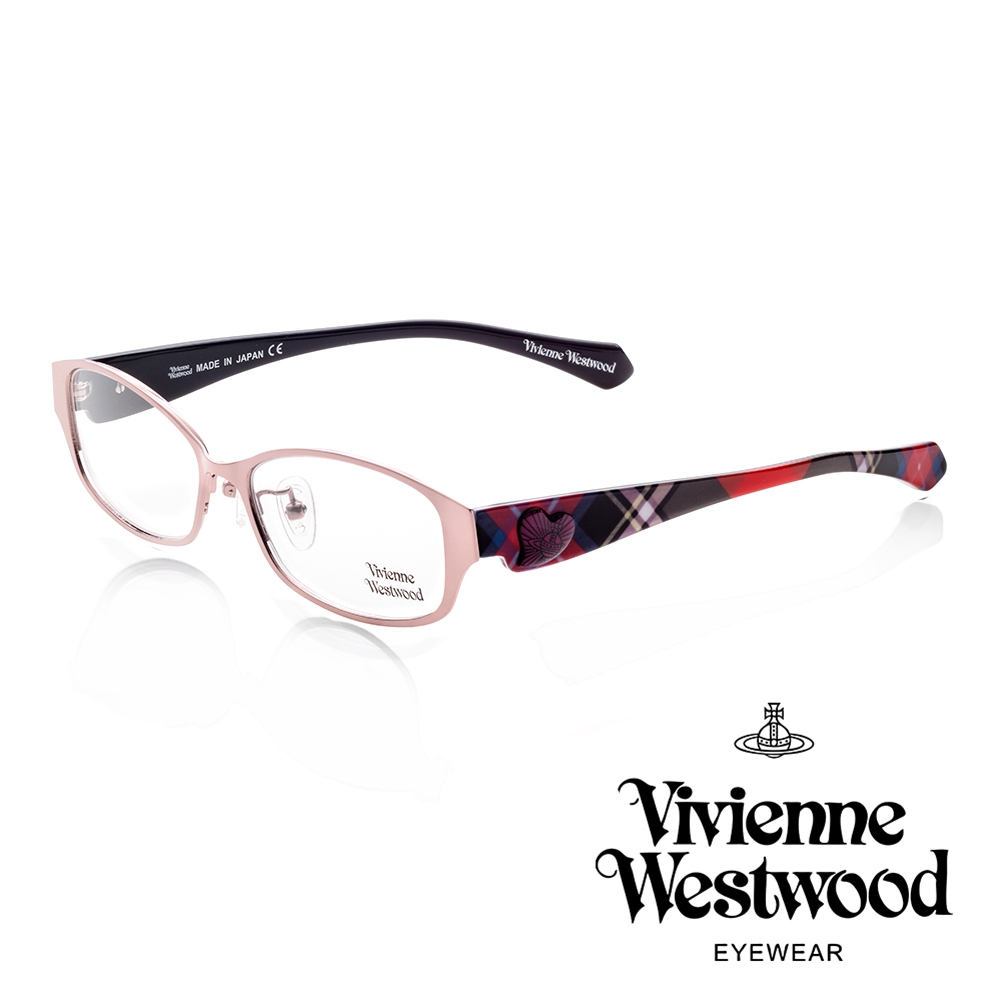 Vivienne Westwood 英國薇薇安魏斯伍德經典格紋愛心土星環款(粉紅+紅格紋)VW26502