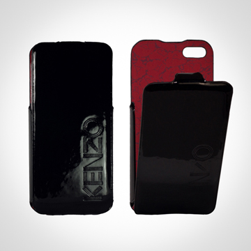 KENZO Glossy系列 iPhone5 亮面皮革保護套 - Glossy Black
