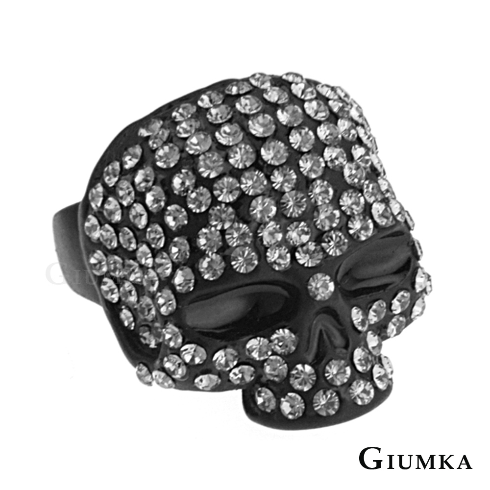 【GIUMKA】超酷骷髏頭戒指 酷黑白鋯款 MR212