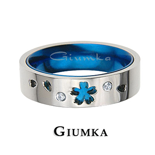 【GIUMKA】幸福約定鋼對戒 藍鈦男戒 MR258