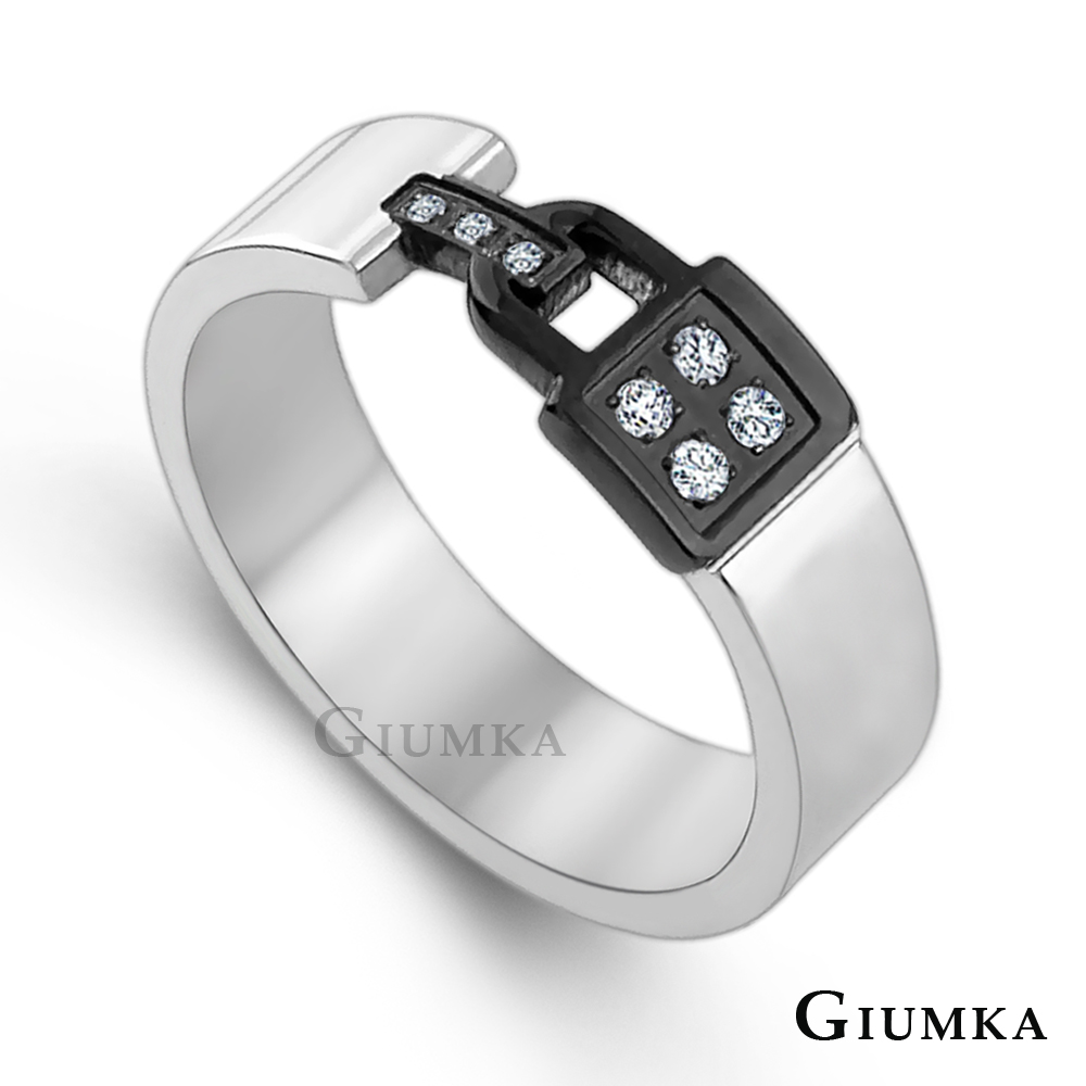 【GIUMKA】甜蜜心鎖戒指 黑色男戒 MR430-1M