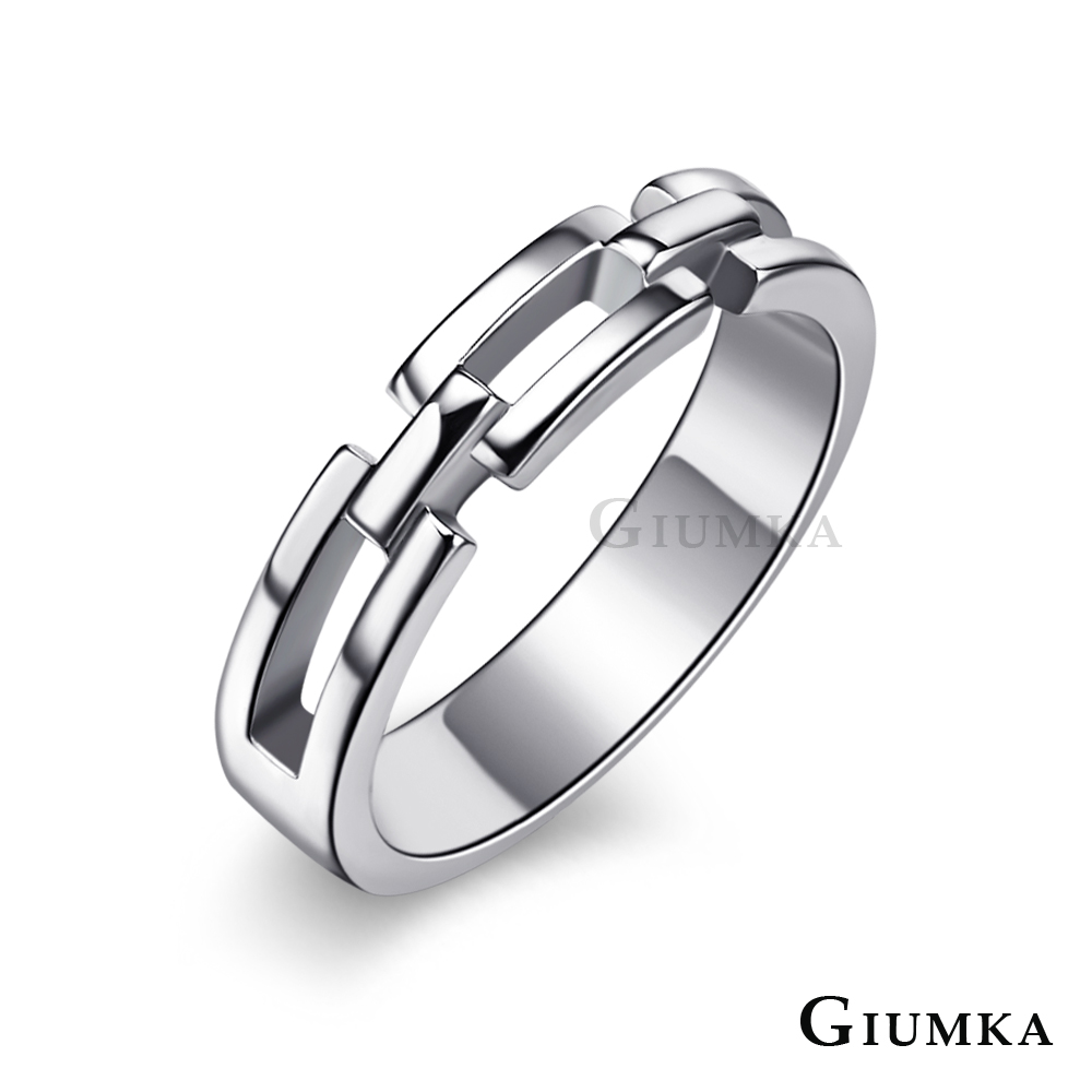 【GIUMKA】鏈住你心珠寶白鋼戒指 女戒 MR518-1F