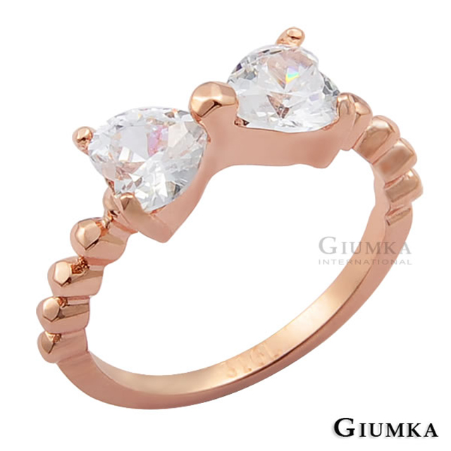 【GIUMKA】相印永恆鋼玫金戒指 甜美淑女款 MR520-3F
