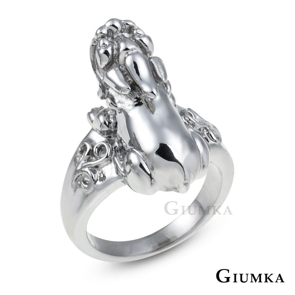 【GIUMKA】吉祥猈貅寬版鋼戒指 MR487-M