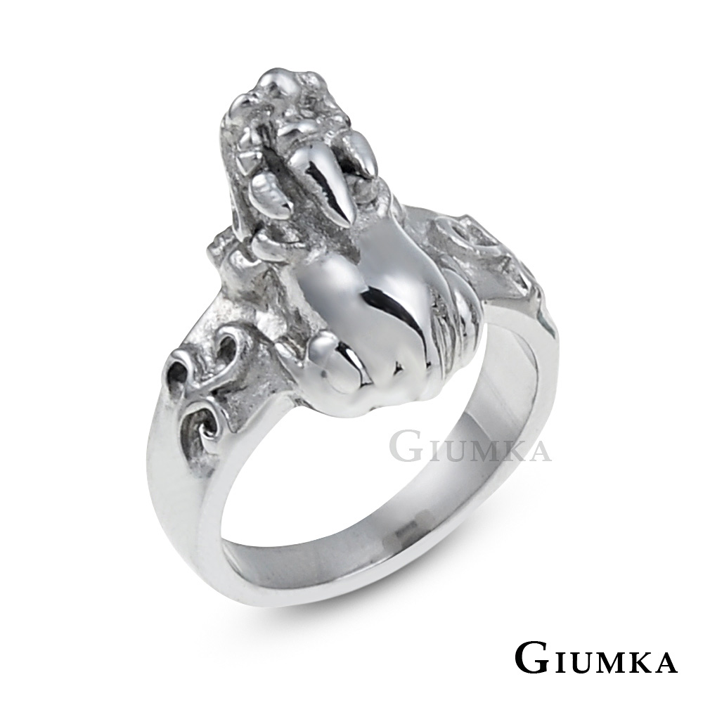 【GIUMKA】吉祥猈貅細版鋼戒指 MR487-F