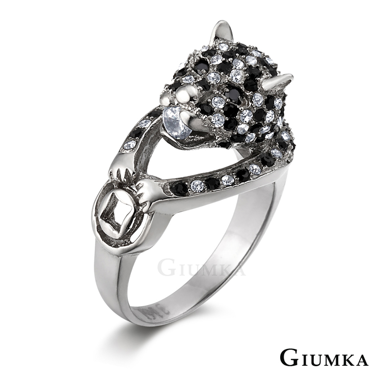 【GIUMKA】招財金錢豹鋼戒指 銀色款 MR426-1M