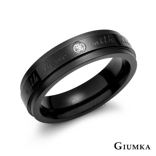 【GIUMKA】幸福美學戒指 黑色男戒 MR594-1M