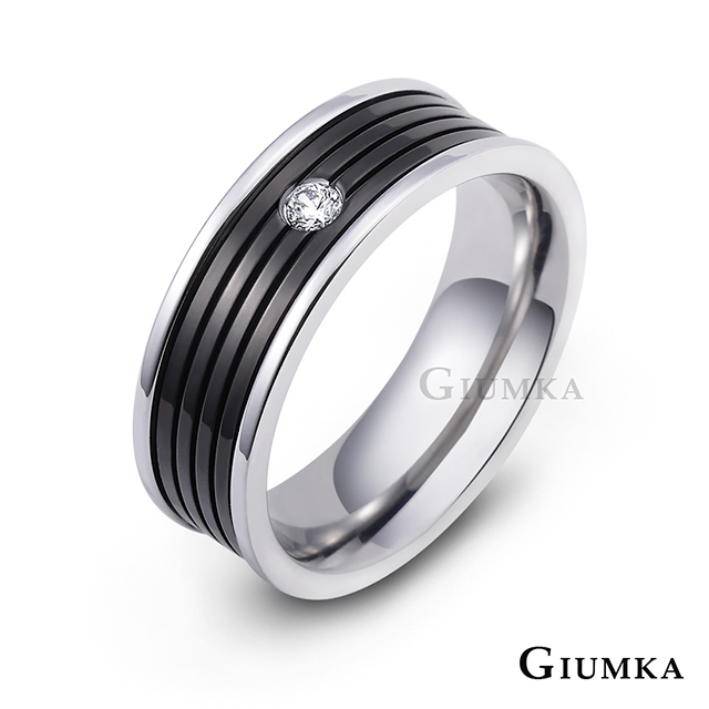 【GIUMKA】簡單曲線珠寶戒指(黑色) MR612-1M
