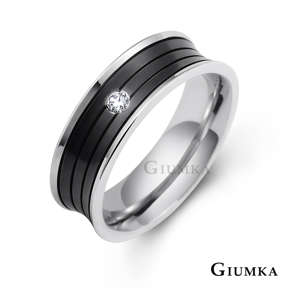 【GIUMKA】素雅線條戒指 (黑色) MR618-1M