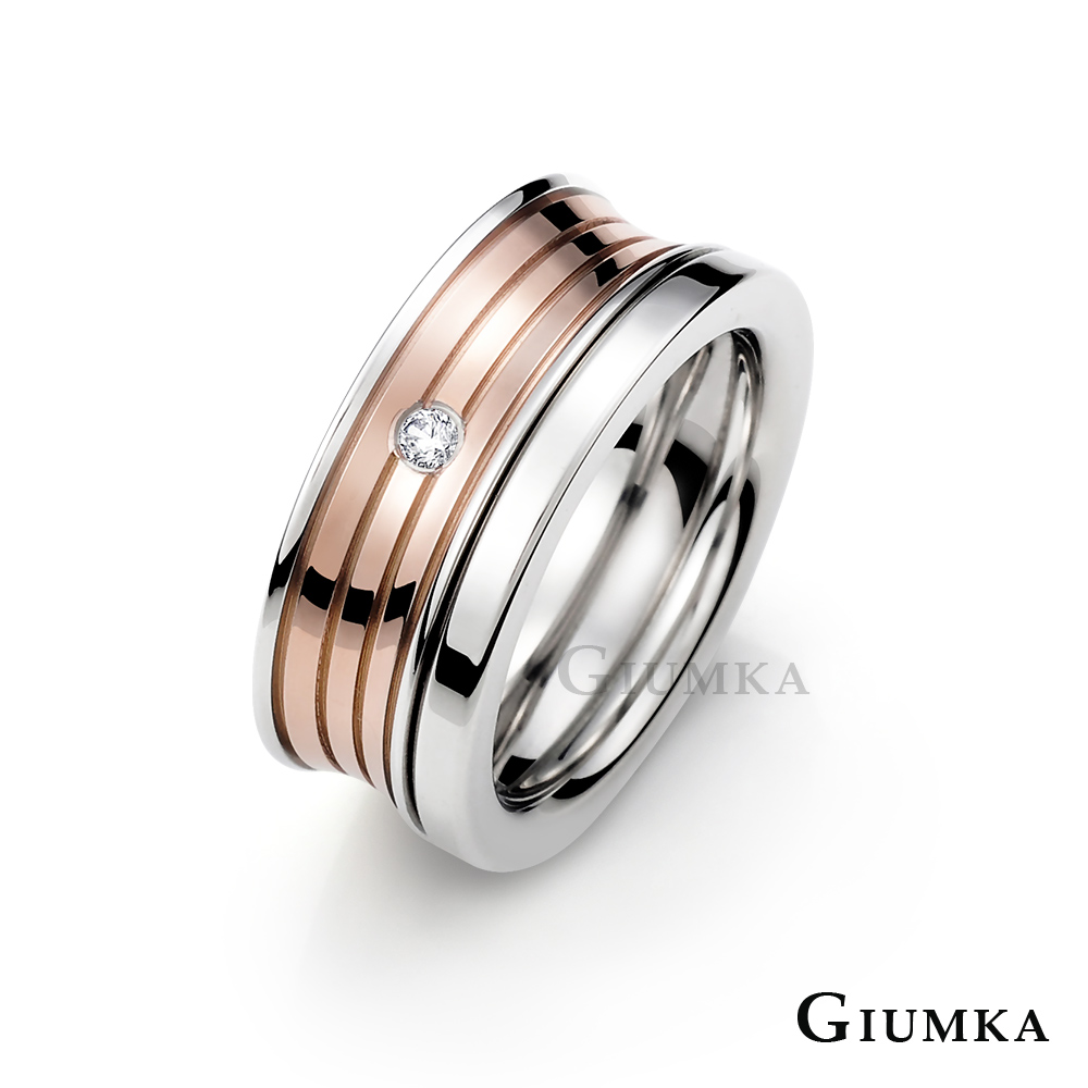 【GIUMKA】MIX 素雅線條戒指 (玫金) MR618a-1F