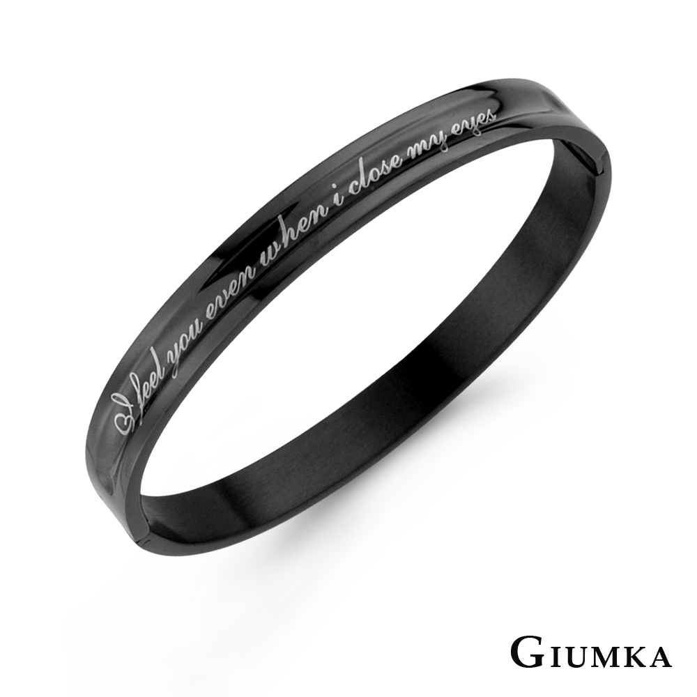 【GIUMKA】愛無所不在 情人鋼手環 黑色寬版 MB368-1M