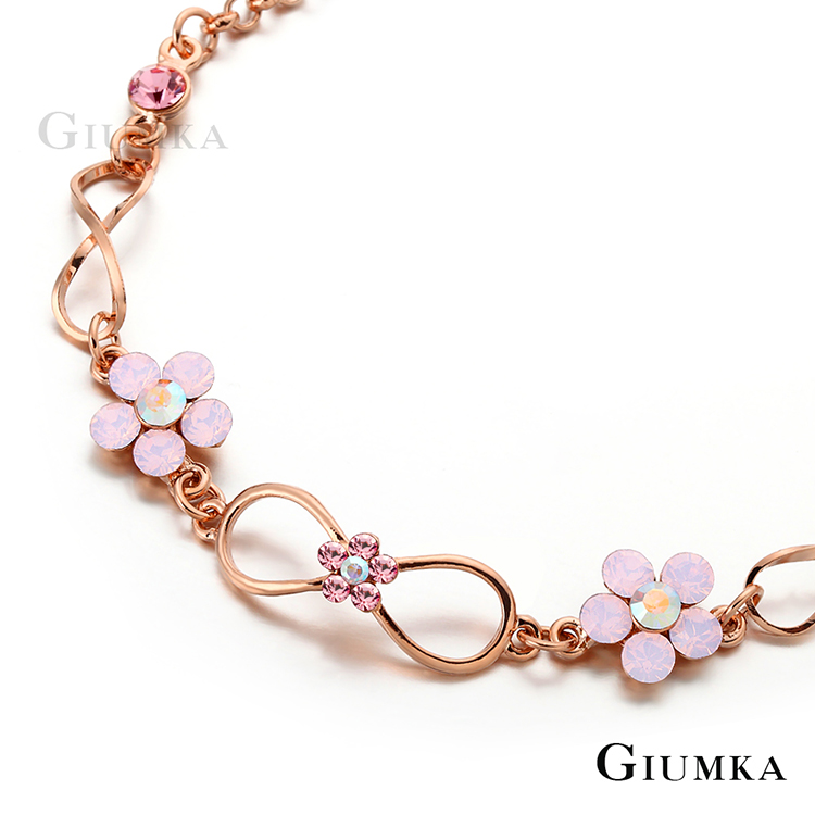 【GIUMKA】幸福花語蛋白石手鍊 玫金粉鋯 MB430-1