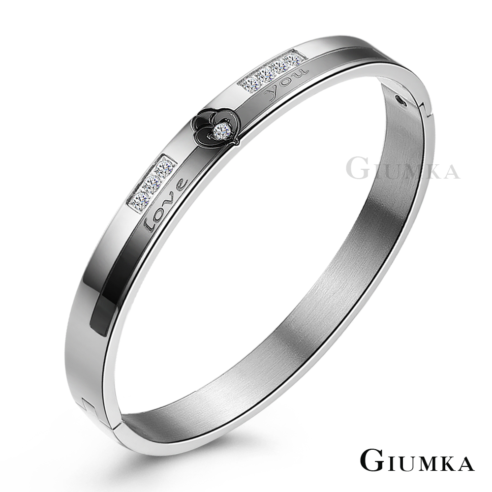 【GIUMKA】愛戀手環 黑銀寬版 MB3066-3M