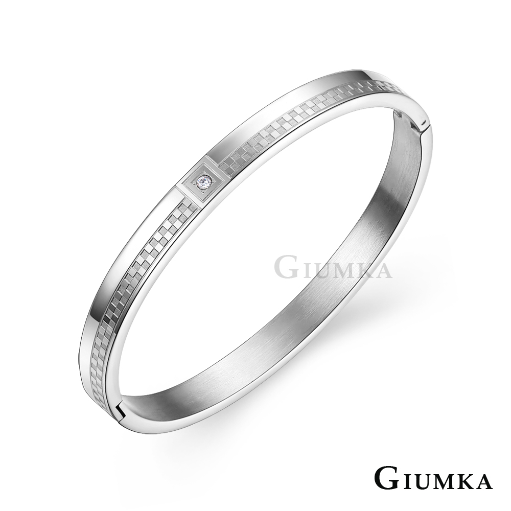 【GIUMKA】真愛誓約手環 銀色細版 MB4011-1F