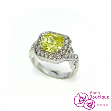 【約克精品】皇家貴婦施華洛元素晶鑽包銠金戒指(SGS認證)