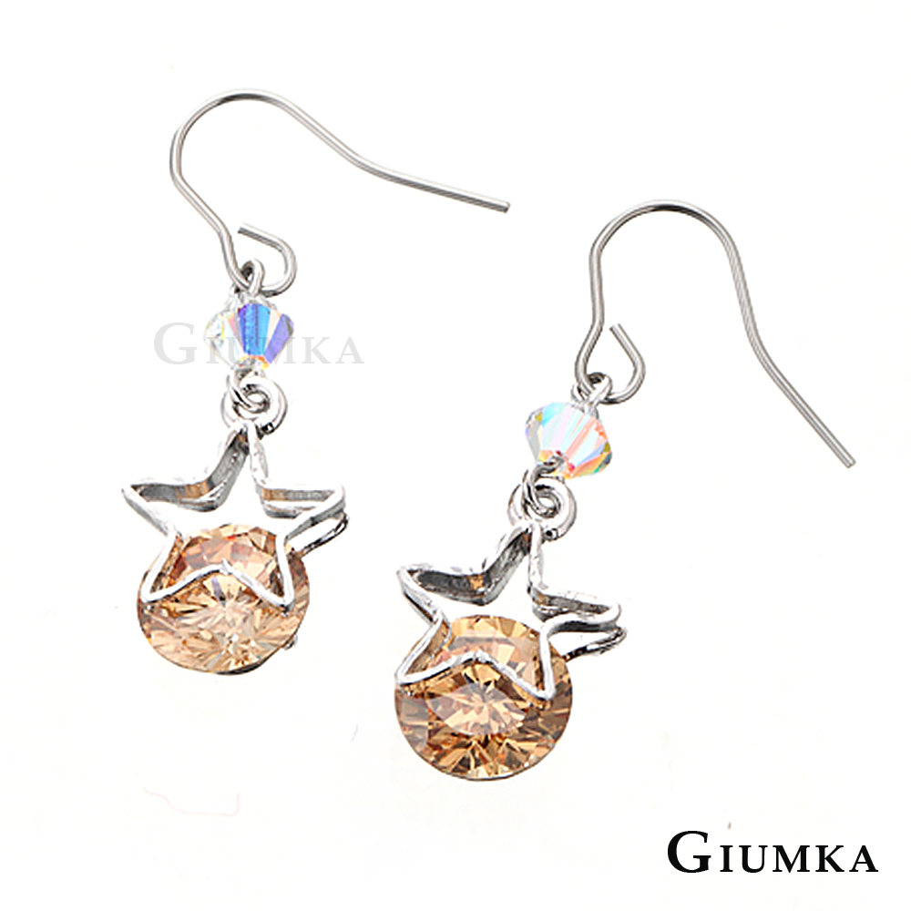 【GIUMKA】星光童話鋯石耳環 香檳金鋯款 MF147-3