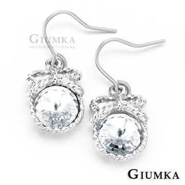 【GIUMKA】圓弧麻花耳勾式耳環 白鋯 MF313-2