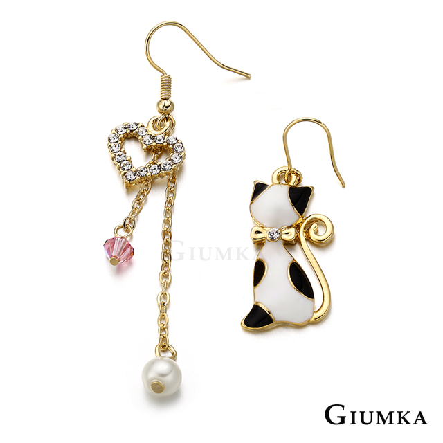 【GIUMKA】甜心貓咪耳勾式耳環 精鍍黃K MF231-1