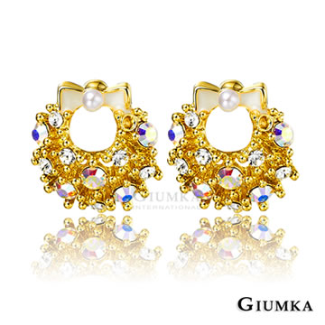 【GIUMKA】聖誕小花圈耳環 (白色) MF563-1