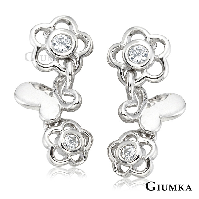【GIUMKA】幸福小花園耳環 (白鋯) MF445-1