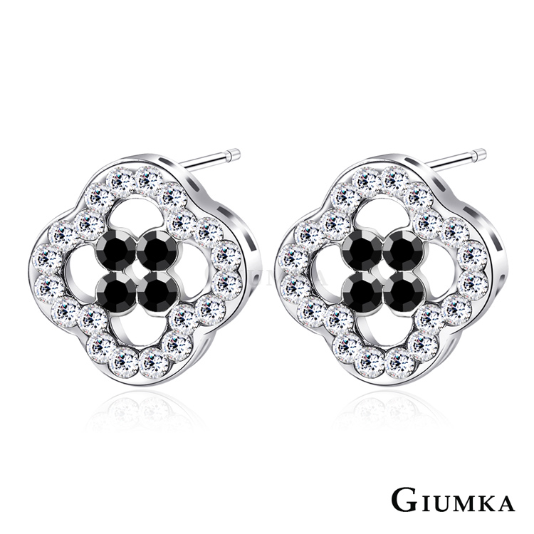 【GIUMKA】幸福小花耳針式耳環 黑水晶 MF4082-5