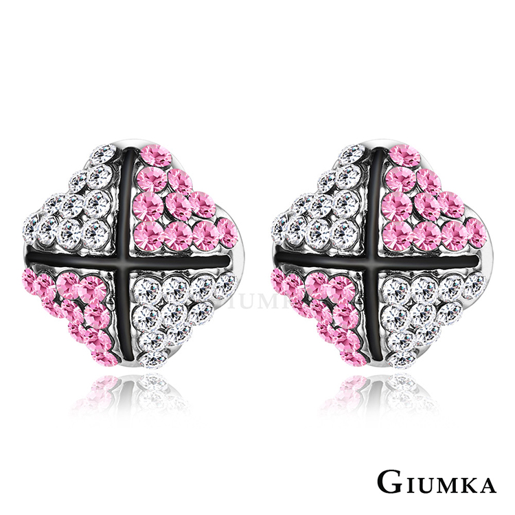 【GIUMKA】綻放花蕾耳針式耳環 粉水晶 MF4090-1