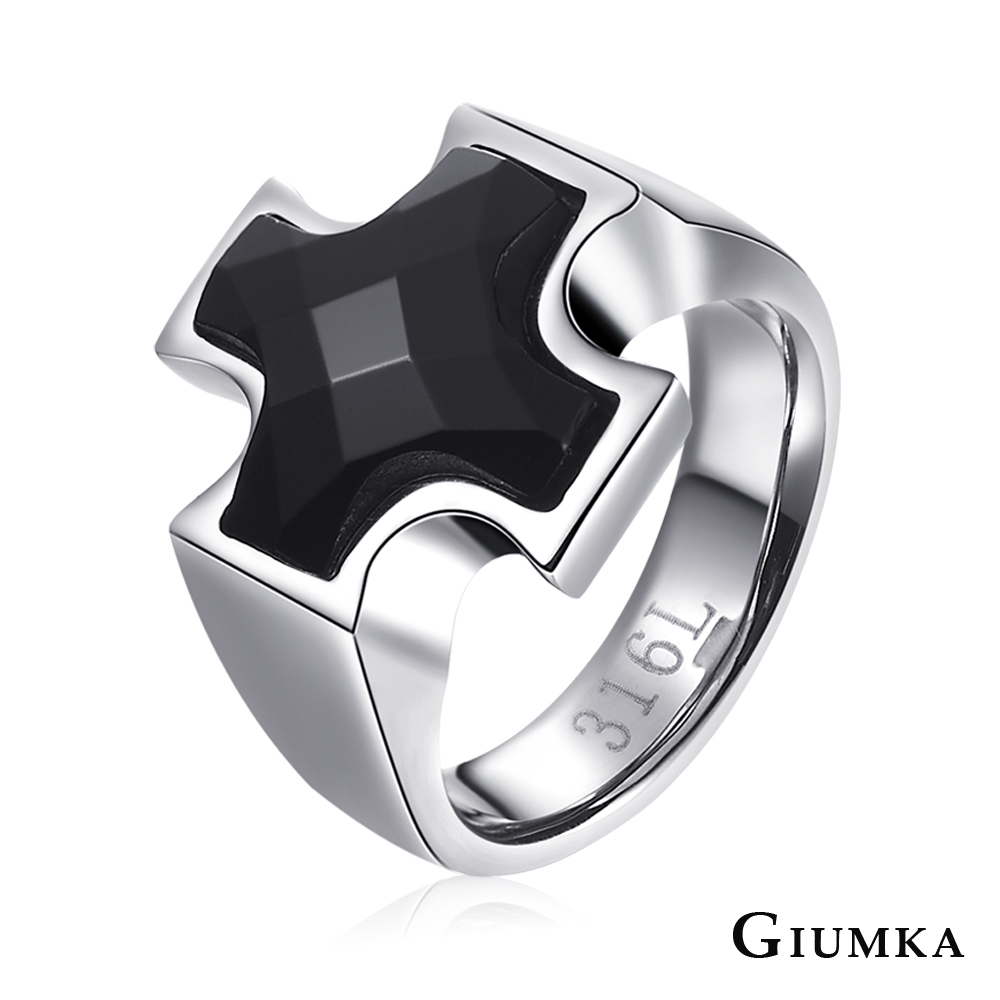 【GIUMKA個性潮男】十字黑瑪瑙戒指 MR626