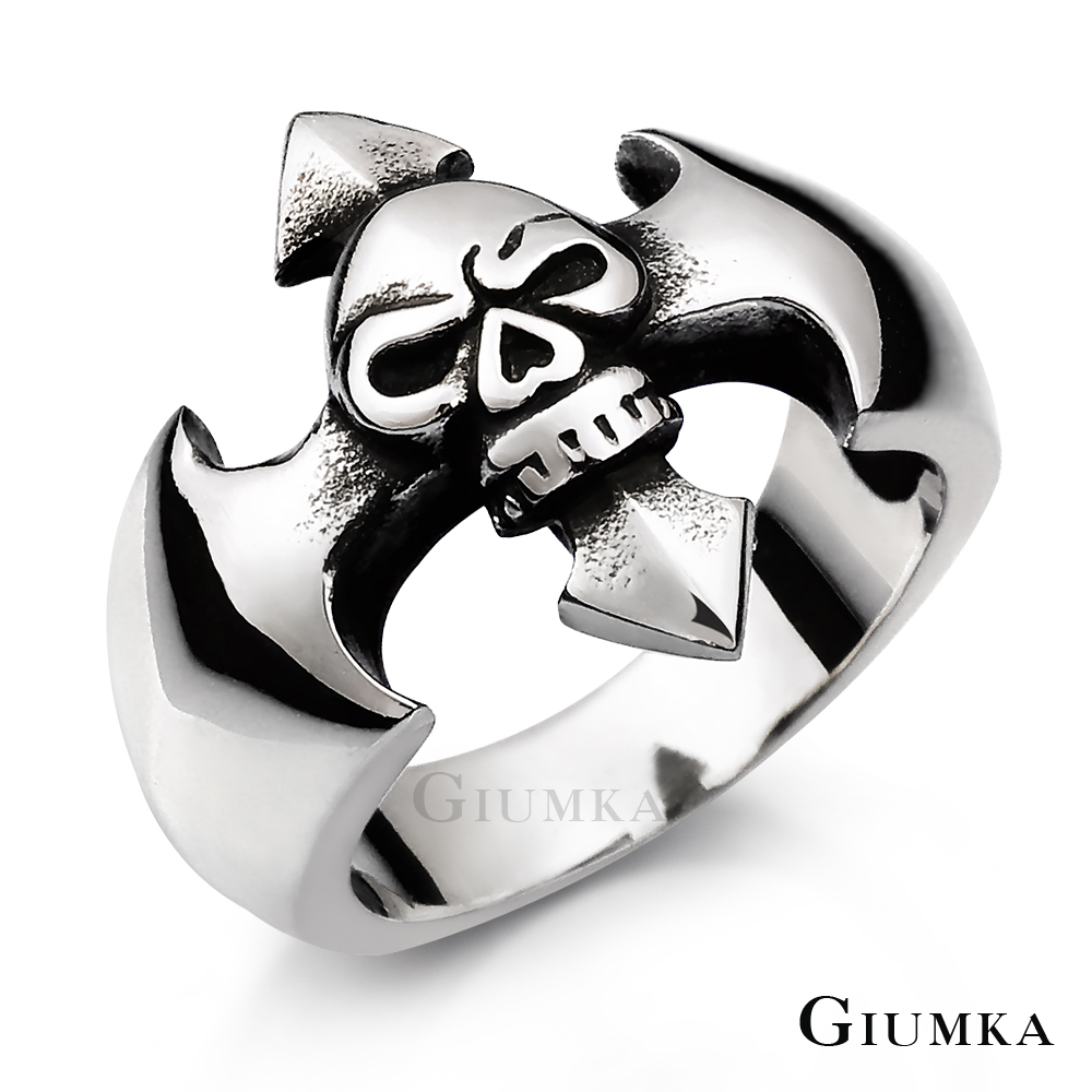 【GIUMKA個性潮男】暗黑骷髏頭白鋼戒指 MR3016