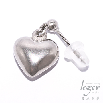 『日本Leger羽鈦』《心》針式純鈦耳環一只