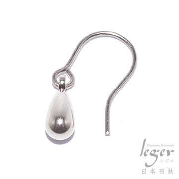 『日本Leger羽鈦』《小水滴》鉤式純鈦耳環一只
