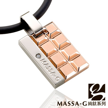 MASSA-G Deco純鈦系列【玫瑰巧克蕾特】ROSE 鍺鈦項鍊
