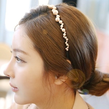 Charme 韓國新品 波浪狀仿珠髮箍
