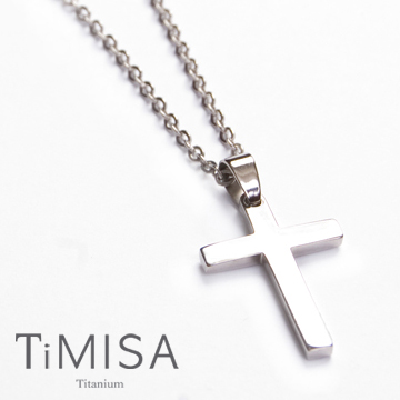 『TiMISA』《簡約十字M號》純鈦項鍊