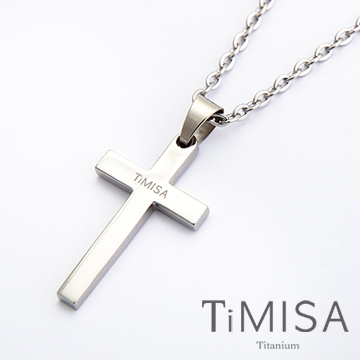『TiMISA』《簡約十字L號》純鈦項鍊