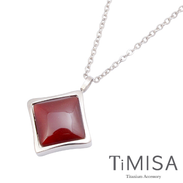 『TiMISA』《紅瑪瑙》純鈦項鍊(E)