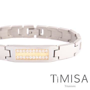 TiMISA《永恆真愛-寬版-金》純鈦鍺手鍊