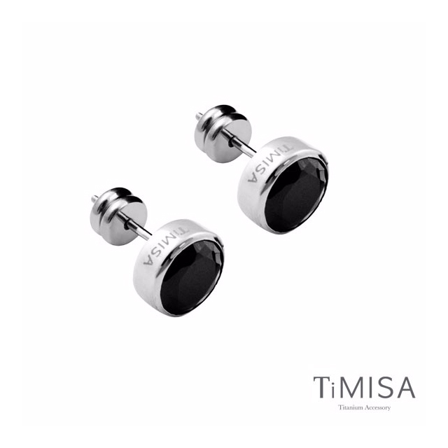 『TiMISA』《璀璨晶鑽-黑》純鈦耳針