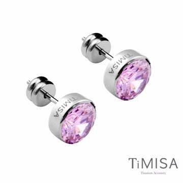 『TiMISA』《璀璨晶鑽-粉紅》純鈦耳針