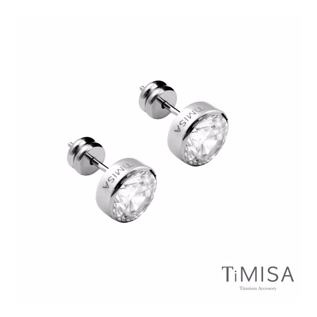 『TiMISA』《璀璨晶鑽-白》純鈦耳針