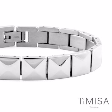 TiMISA《菱格鉚釘 - 全亮版》純鈦手鍊