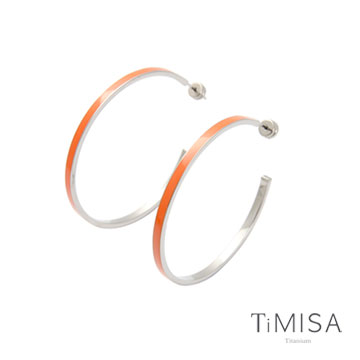 『TiMISA』《活力漾彩-亮橘》純鈦耳針一對