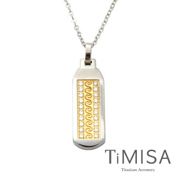 『TiMISA』《永恆真愛-金(寬版)》純鈦項鍊(F)