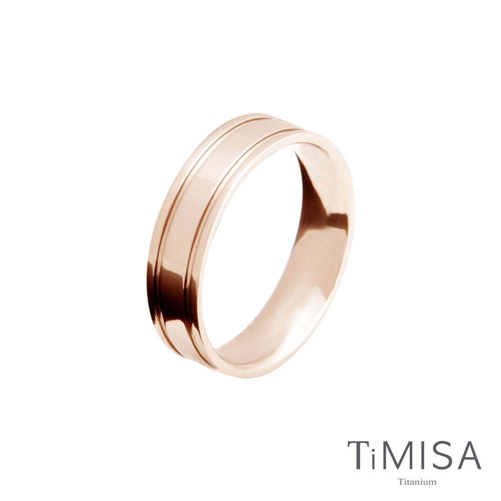『TiMISA』《戀愛軌跡-細-玫瑰金》純鈦戒指