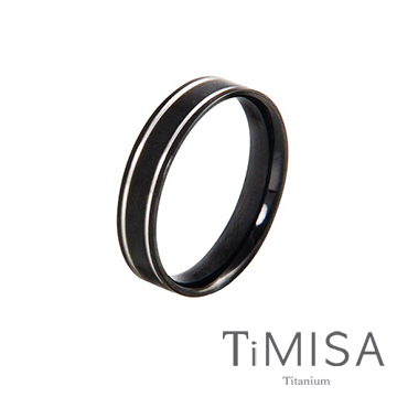 『TiMISA』《戀愛軌跡-細-尊爵黑》純鈦戒指