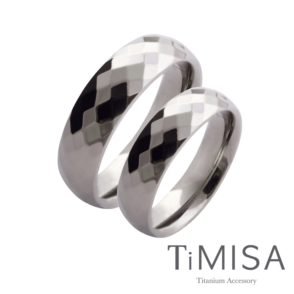 TiMISA《格緻真愛-寬版》純鈦對戒