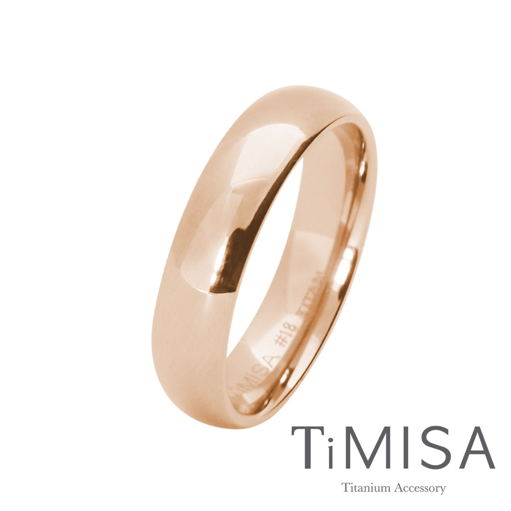TiMISA《簡單生活-玫瑰金》純鈦戒指