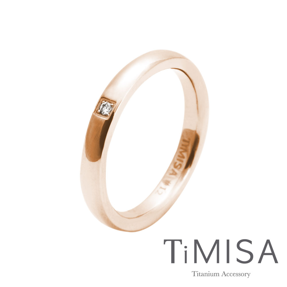 TiMISA《愛戀 玫瑰金》純鈦戒指